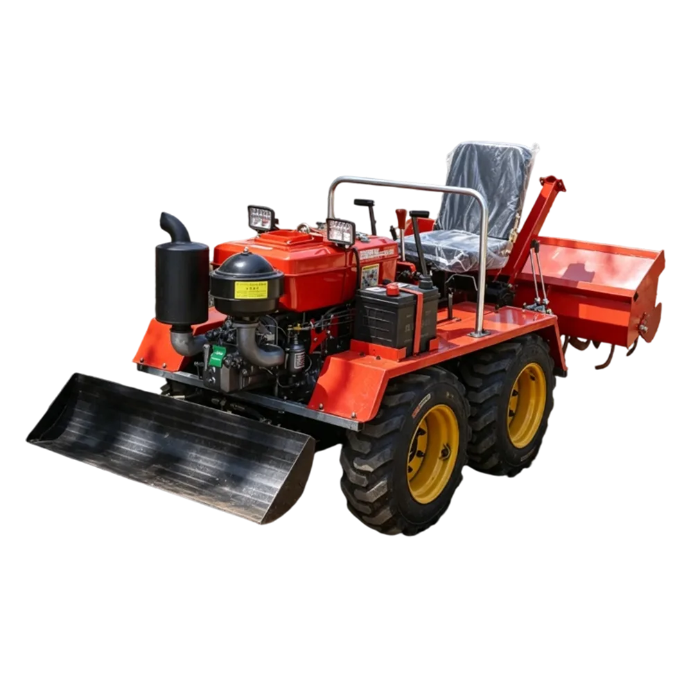 40 HP Compact Wheeled Ride-On Rotary Tiller for Agricultural Soil Preparation and Crop Cultivation